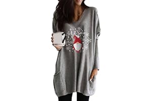 EFOFEI Frauen Casual Sweatshirt Langer Saum Party Bluse Casual Slim Rundhals Sweatshirt Knielangen Poncho Bluse