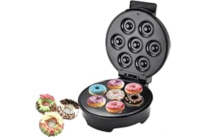 SOKANY SK-327 1000W Máquina para Rosquillas, Máquina para Rosquillas Para 7 donuts, Revestimiento Antiadherente, Fácil de limpiar, Horneado de doble cara