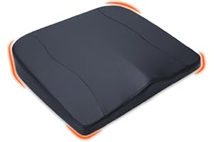 kingphenix Autositzkissen aus Memory Foam – Erhöht die Sitzhöhe, lindert Rückenschmerzen – Ideal für Auto, LKW und Bürostuhl (Klassisches Vollleder in Schwarz)