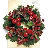 Para crear un ambiente festivo 200 mm diseño Natural con canela anillo para varillas de incienso/centro de mesa, diseño de cuadros/frutos rojos