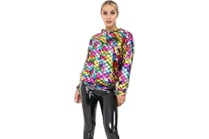 Nathnic® Women’s Ladies Sequin Glitter Bomber Jackets Outerwear Long Sleeves Metallic Shinny Club Dance Party Costume Biker Blazer Tops Plus Size S-XL