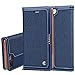 Produktbild HARRMS Apple iPhone 7 Plus 5,5" Leder Hülle Flip Case Handytasche und Brieftasche mit Standfunktion Kredit Karten Fach mit Unsichtbarem Magnet,Blau