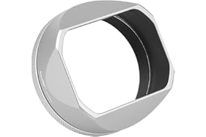 Haoge LH-X54W Metall Rechteckig Sonnenblende Gegenlichtblende mit 49mm Adapterring für Fujifilm x100vi Fuji FinePix x-100vi Kamera Objektiv Silber