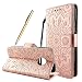 Produktbild Fraelc® Moto G5 Plus Hülle Premium Kunstleder Tasche im Bookstyle Klapphülle mit Weiche Silikon Handyhalter Lederhülle für Motorola Moto G5 Plus Indische Sonne Design Brieftasche - Rose Gold