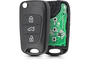 Lizbn 3 Buttons Hyundai Remote Control Key Fob Folding Hyundai i30 Replacement Key Fob Kia Sportage Key Cover for Hyundai i20 i30 i35 Kia K2 K5 Sorento Sportage Elantra with Blade 433MHz ID46 Chip