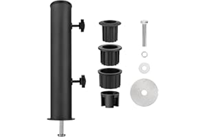 SLIIMU Garten Sonnenschirm Standrohre Geliefert, Universal SonnenschirmStandrohr mit 3 TLG Reduzierring(48/38/32 mm) Sonnenschirm Hülse Stände, Schirmbaser Standrohr für Granit, Eisenplatte, Zementplatte