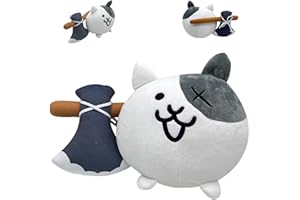 Lyoveu The Battle Cats Plush,Battle Cats Plushies,The Battle Cats Neko Stuffed Toy Plush Doll, Cat Shaped Design Sofa Pillow Decoration Doll,White Neko Cat Toy Cartoon Stuffed Anime Figure Plush Toy