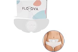 FLO-OVA Wireless TENS Machine for Period Pain Relief Endometriosis Pain Relief Rechargeable Muscle Stimulator with 6 Massage Modes 20 Intensity Levels for Relaxation (White)