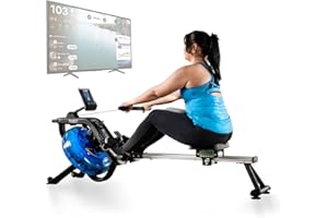 Máquina de Remo Hidráulica Metálica Blade Aqua M-1 de Bluefin Fitness/Experiencia Realista/Tecnología Hidráulica/Estructura de Aluminio Resistente/Ejercicio de Alta Intensidad/App Kinomap