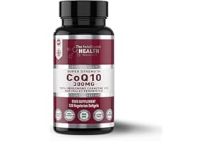 The Intelligent Health CoQ10 Supplement, Fermented Coenzyme Q10 Ubiquinone for Women & Men, Easy to Swallow 300mg 120 Vegetarian Softgels