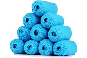 Celucke 100 Stück Einweg Überziehschuhe Anti-Rutsch Schuhüberzieher Aus Vliesstoff hergestellt, Überschuhe mit stabilem Gummizug