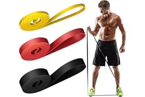 Gemokrt Bande Elastiche Fitness per Trazioni 3PCS Fasce con Ancoraggi per la porta Tasche Portaoggetti Stretching, Scultura, Allenamento della Forza