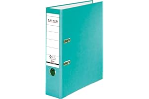 ‎FALKEN Original Falken Recycolor Umwelt-Ordner Öko. Made in Germany. Farbiger Papierbezug außen 8 cm breit DIN A4 Pastell-Farbe türkis Ringordner Aktenordner Briefordner Büroordner CO2-Neutral Blauer Engel