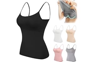 BIUBIULOVE Camiseta Sin Mangas Suneefay con Sujetador Integrado, Camisolas con Sujetador Integrado, Sujetador Sin Mangas Suneefay, Camiseta Sexy para Mujer, Correa De Espagueti Ajustable