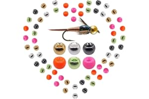 XFISHMAN Fliegenbindeperlen, Messing-Perlenköpfe, Sortiment, 180 Stück, Fliegenfischen Nymphe
