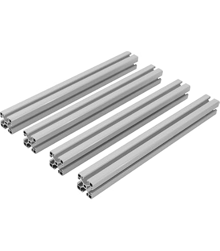 Profilé Aluminium 20x20 Mm Type B - 2 Rainures à 180°, Argent Anodisé, Longueur 1400 Mm - 8