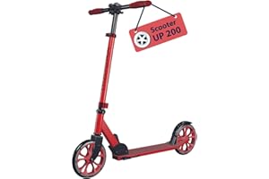 HUDORA Monopattino Up 200 - Monopattino silenzioso in alluminio per peso fino a 100kg - Con altezza regolabile e struttura pieghevole - Monopattino fluido per bambini/ragazzi e adulti