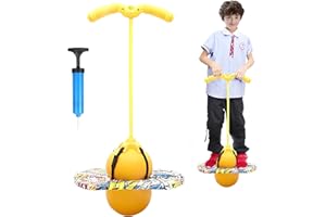 bechoanigel Pogo con Asas,100KG Equilibrado y Coordinado Pogo de Rebote, Las Asas Son Ajustables Equipado para Niños y Adultos para Entrenar Las Habilidades de Equilibrio (Amarillo)