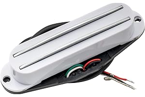 Musiclily Dual Hot Rail High Output Guitar Single Coil Sized Humbucker Pickups for Fender Squier Strat, White