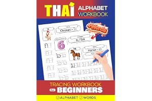 Thai Alphabet Tracing Workbook for Beginners: Learn to Write Letters with Picture-Based Word Examples (Thai Language Learning