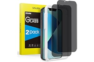 SPARIN Folia ochronna do iPhone 14 2022, iPhone 13/13 Pro 2021, z pomocą do montażu ramy, folia szklana o twardości 9H, folia chroniąca przed szpiegiem, folia maskująca 16,1 cm, 2 sztuki