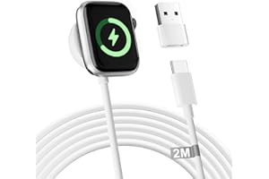 AINPOW iWatch Charger Compatible with Apple Watch Charger Cable 2M, Wireless Apple Watch Charger USB C iWatch Charger Cable Fast Watch Charger Magnetic Charging Cable for Apple Watch 9/8/7/6/5/4/3/2/SE/Ultra