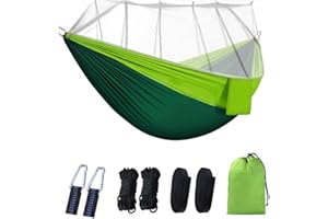 NIHESIM Camping Hammock with Mosquito Net - 440 LBS Load Capacity 260 * 140CM Quick Drying 210T Parachute Nylon Ultralight Travel Hammock for Camping Hiking Picnic Backpacking Indoor Outdoor Garden Beach