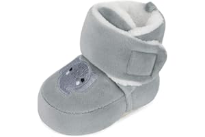 MK MATT KEELY Matt Keely Baby Boys Girls Cartoon Anti Slip Soft Sole Thick Slipper Booties Infant Crib Shoes for Toddler Crawler Winter Boots with Plush Lining