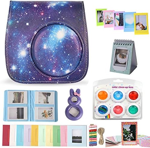 Fcheki Camera Accessories for Fujifilm Instax Mini 9 8 8+ Instant Camera (Camera Case / Mini Album / Selfie Lens / 6 Colors Filters / Frame / Film Stickers)