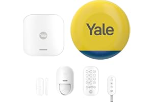 Yale Kit Allarme Smart con Sirena AL-ESTARTKIT3-1A-V1, kit da 6 pezzi, Armi/Disarmi, Controllo 4 aree, Avvisi in tempo reale, Copertura 1 km, Controllo tramite App Yale Home