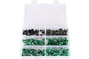 Alamor 177Pcs Kit Viti Bulloni per Carenatura Moto Viti per Honda/Yamaha/Kawasaki/Suzuki - Verde