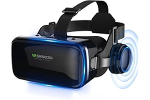FIYAPOO Gafas VR 3D con Auriculares - Gafas Realidad Virtual de Niños para Películas y Juegos, Compatible con Teléfonos Android y iPhone de 4,7 a 6,6 Pulgadas, Niños.