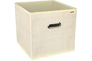 VETRINE INRETE Vetrineinrete® Scatola portadocumenti da ufficio box di archiviazione organizer per archivio documenti contenitore con manici grigio o beige varie misure 69686 B19 (Beige, 25x25x25 cm)