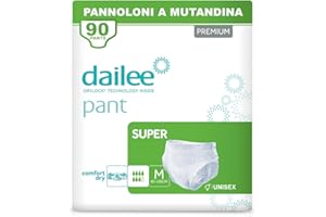 Dailee Pants Super M - 90x Pannoloni per Anziani a Mutandina - 6 Confezioni da 15 Pannoloni per Adulti Mutanda - Pants Incontinenza Donna e Uomo - Pacco Scorta
