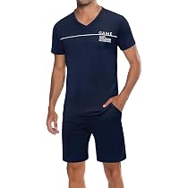 Pyjama Court Homme été En Coton - T-shirt Manches Courtes + Short Camouflage - Ensemble Décontracté Léger