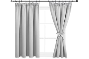 DWCN Tende per sistema a binario, opache, con cravatte, per cameretta dei bambini, corte, oscuranti, per camera da letto, cucina, 145 x 140 cm (altezza x larghezza), set da 2 pezzi