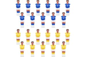 SG Store 22pcs Joueur de Baby-Foot Costumes de Football de Table Jeux de Joueurs Mini Figurines de Football en Plastique pour Tiges de 15.9mm Machine de Football, Jaune et Bleu
