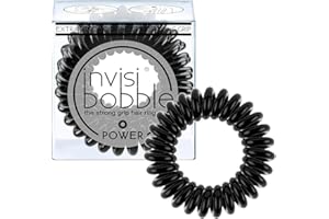 Invisibobble gomas de pelo espiral negras True Black Power x3 - Goma para pelo rizado o deporte - Gomas de pelo negras - Gomas pelo grueso con fuerte sujeción