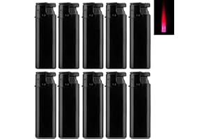 Bulentini Turbo Sturmfeuerzeug Black ZS 1-10, ROTE Flamme Gas Jet Flame Lighter (10x Schwarz (10 Feuerzeuge))