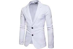 NUSGEAR 2021 Blazer Hombre Chaquetas de Traje Slim fit Blazer de un Pecho Color sólido Abrigo Chaqueta Blazer Esmoquin Casual Traje Abrigos Manga Larga Adecuado Boda Fiesta Negocio