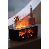 Ş&ouml;mine G&ouml;r&uuml;n&uuml;ml&uuml; Alev Efektli Hava Nemlendirici 3D Alev Aroma Dif&uuml;z&ouml;r&uuml; Aroma Terapi Buhar Makinesi SİYAH
