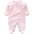 Baby Mädchen Overall Strampler Pyjama Baumwolle Schlafanzug Langarm Body 0-3 Monate