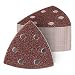Produktbild 25 Stück Delta Schleifdreiecke 93x93x93 mm passend für Einhell TE-DS 20 E P120 Körnung, 6 Loch, red Film, Haft Klett Schleifpapier