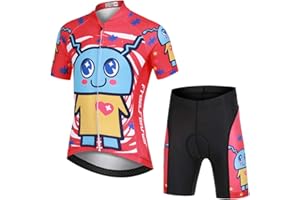 YFPICO Niño Niña Ropa Conjunta de Ciclismo Bicicleta Maillot de Manga Corta + Pantalone Corto Secado Rápido