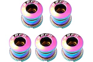 Zivisk Zestaw 5 pojedynczych śrub do tarczy łańcuchowej M8 śruby do tarczy łańcuchowej i nakrętek ze stali 7075, pasują do rowerów wyścigowych, górskich, BMX, MTB (kolorowe)