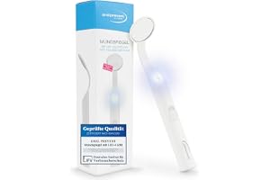 ORAL-PREVENT DR. THOMSEN munspegel med LED-ljus – tandspegel för bättre tandvård – anti-dimma beläggning – liten