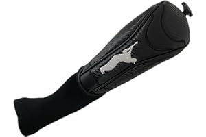 Gamola Golf Premium Universal Leatherette Black Driver Headcover with Sock (Suitable for Ping, TaylorMade, Titleist, Callaway)