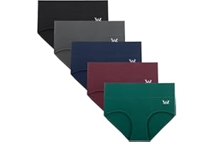 TANSTC Women’s Knickers – High Waist Cotton Underwear for Women, Soft Ladies Briefs with Tummy Support – Knickers for Women Multipack of 5