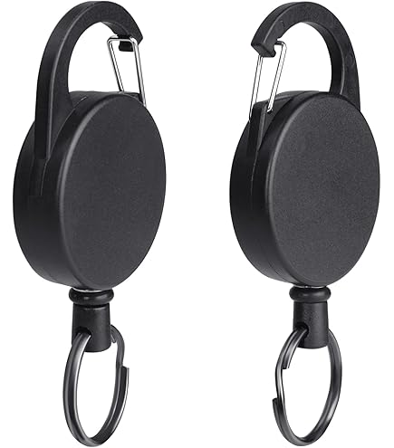 Intrekbare sleutelhanger staaldraad, 3 stuks uittrekbare sleutelhanger met staalkabel 60 cm, uittrekbare sleutelhanger, badgehouder, zwart, intrekbare ID-kaarthouder voor leraar, dokter, verpleegster