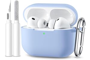 Maledan Kompatybilny z etui AirPods Pro 3 Case - Odporny na wstrząsy miękki silikonowy futerał ochronny do etui Apple AirPods Pro 3 Generation z zestawem do czyszczenia i karabińczykiem [Widoczna